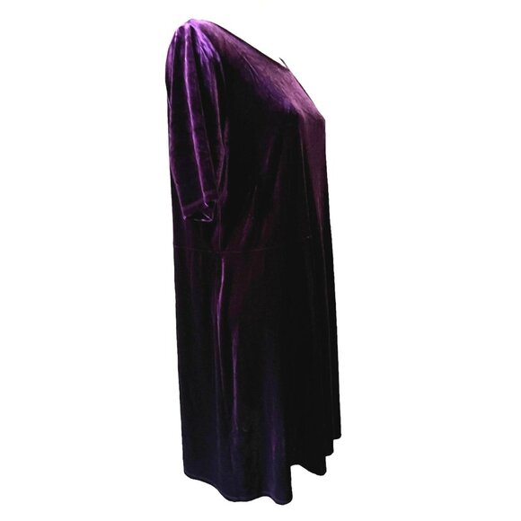 Joanna Hope Purple Velvet Maxi Dress Sz 24 Womens Plus Short Sleeve - Picture 9 of 9